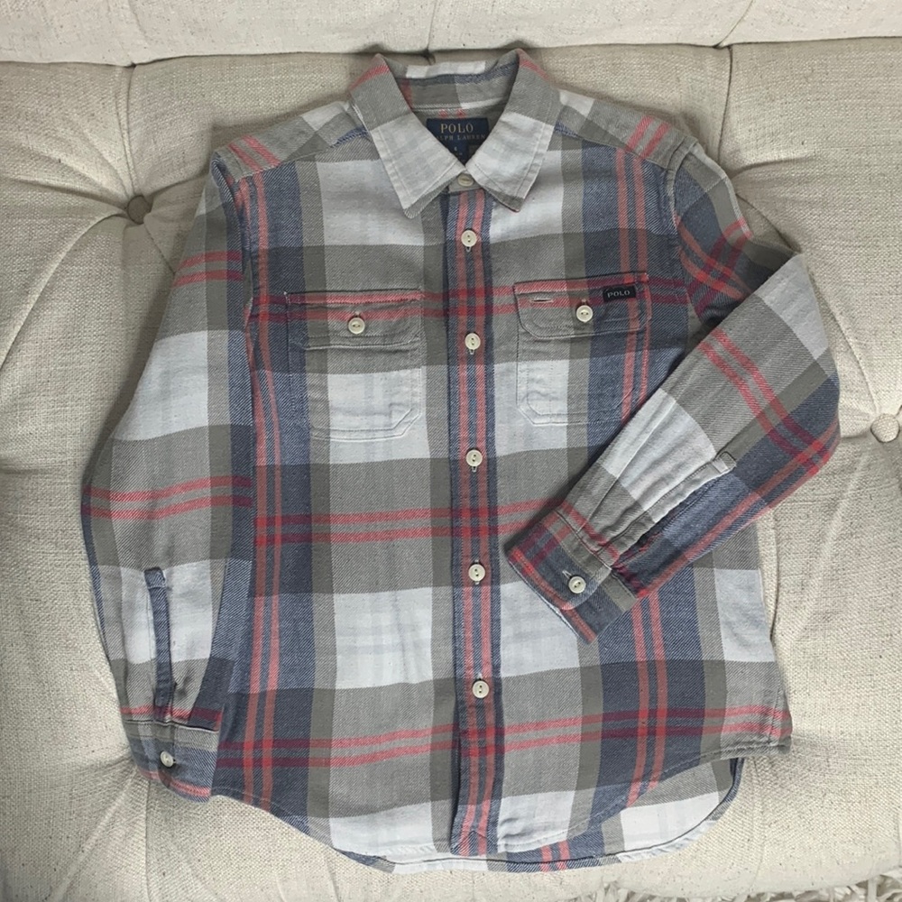 POLO RALPH LAUREN
Boys Plaid Flannel Shirt Button-Up Shirt size 8